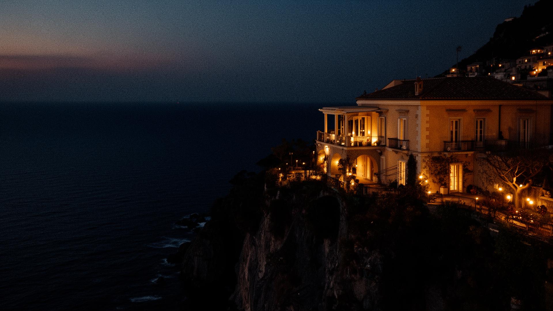 Amalfi coast at twilight